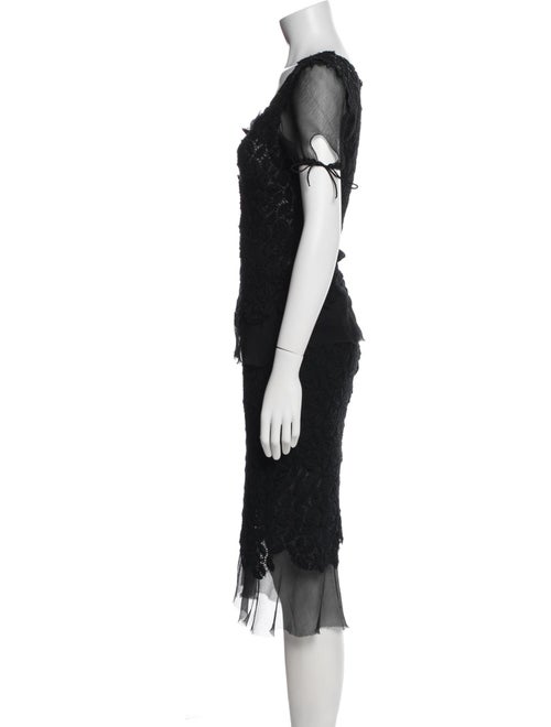 ERMANNO Ermanno Scervino Wool Mesh Accents Skirt Set