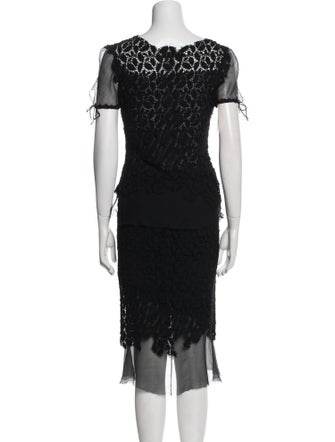 ERMANNO Ermanno Scervino Wool Mesh Accents Skirt Set