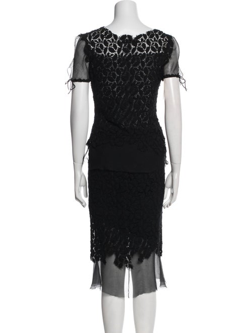 ERMANNO Ermanno Scervino Wool Mesh Accents Skirt Set