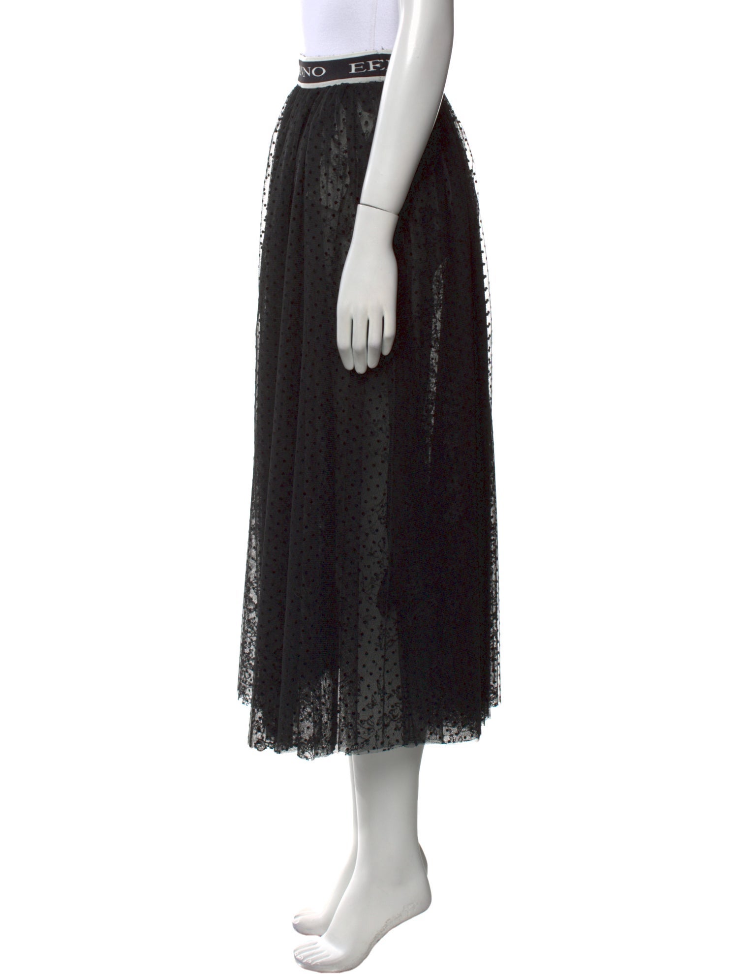 ERMANNO Ermanno Scervino Pleated Accents Midi Length Skirt