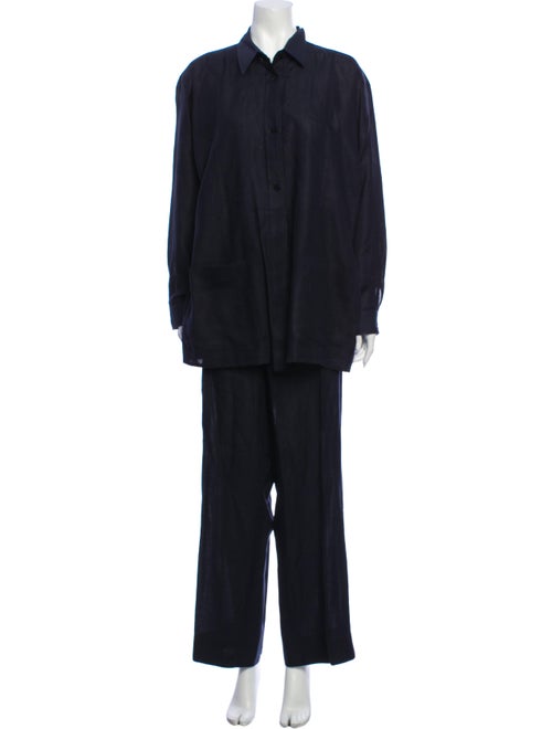 Escada Sport Linen Pant Set Blue
