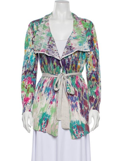Escada Sport Silk Printed Sweater Green