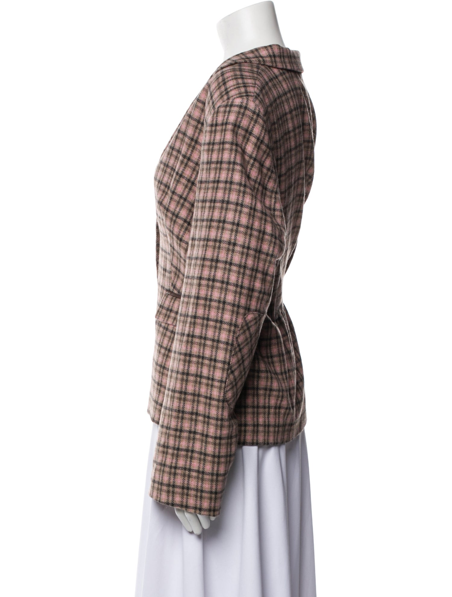 Escada Sport Virgin Wool Plaid Print Blazer