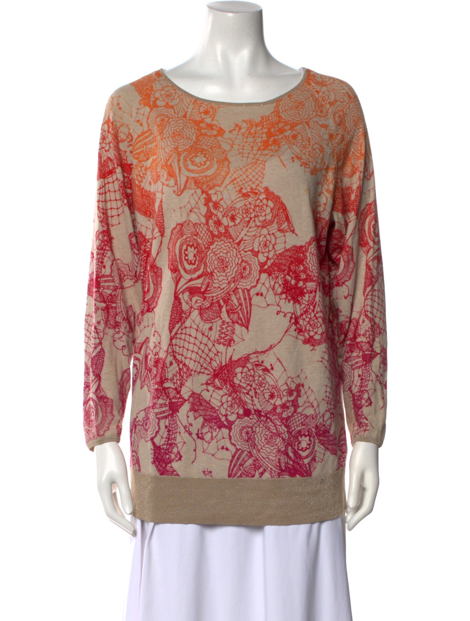 Escada Sport Printed Scoop Neck Sweater