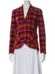Escada Sport Wool Plaid Print Blazer