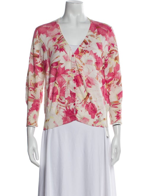 Escada Sport Floral Print V-Neck Sweater