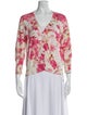 Escada Sport Floral Print V-Neck Sweater