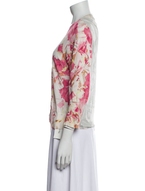 Escada Sport Floral Print V-Neck Sweater
