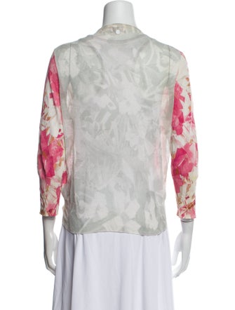 Escada Sport Floral Print V-Neck Sweater