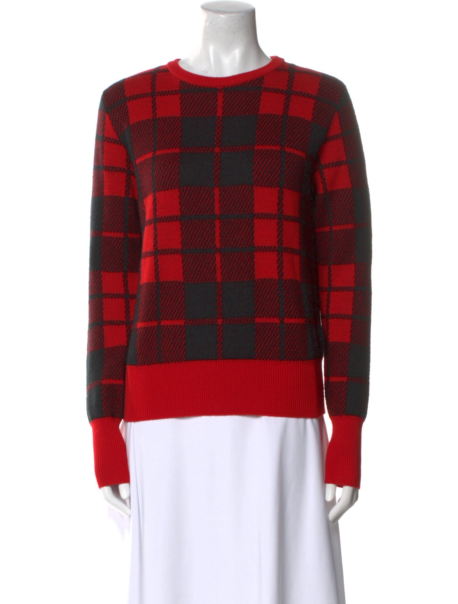 Escada Sport Wool Plaid Print Sweater