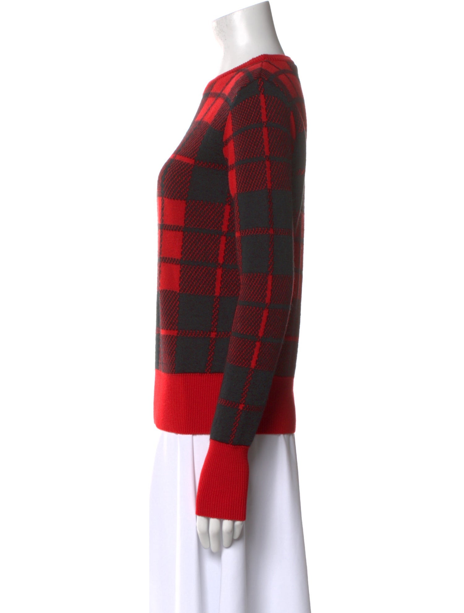 Escada Sport Wool Plaid Print Sweater