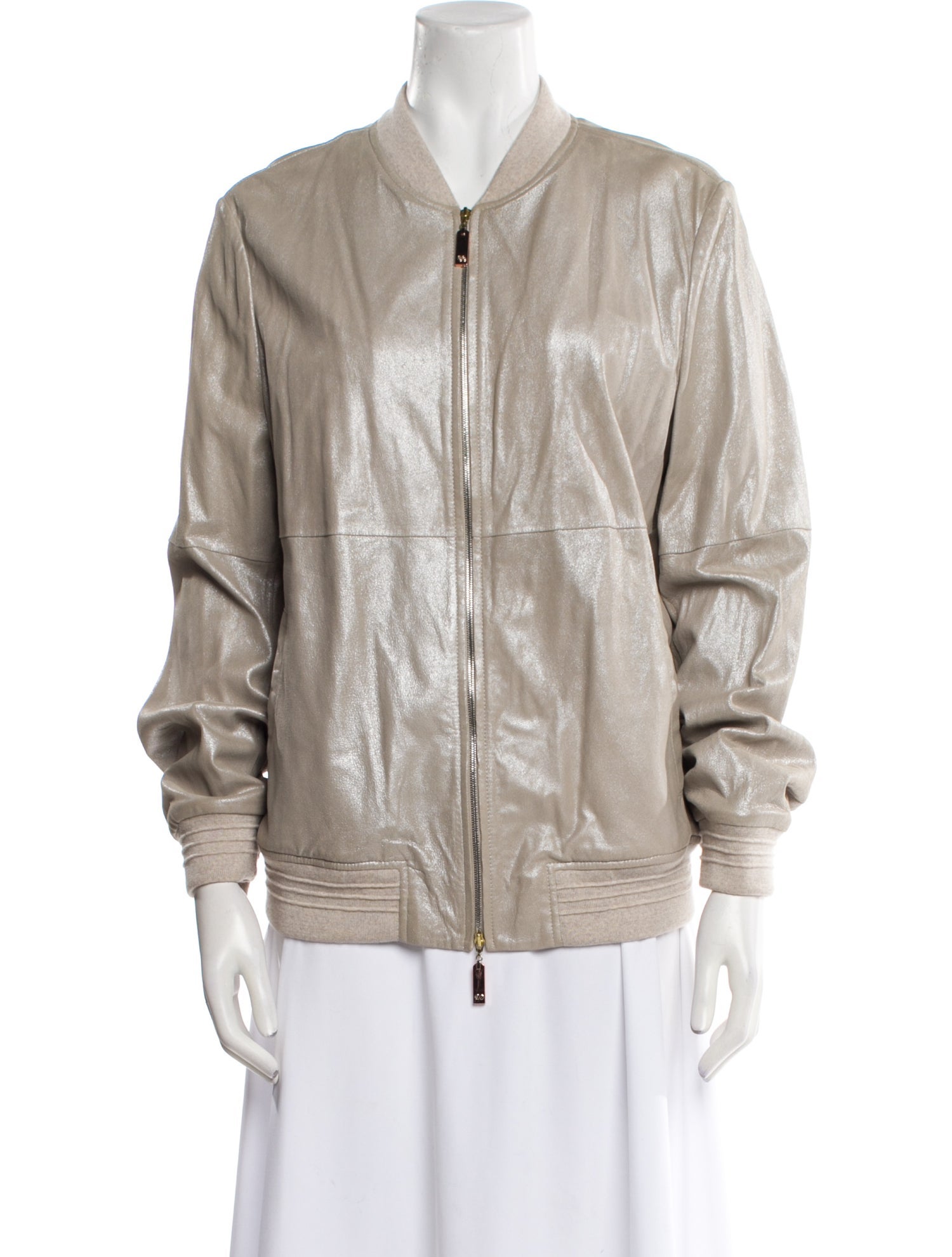 Escada Sport Lamb Leather Bomber Jacket