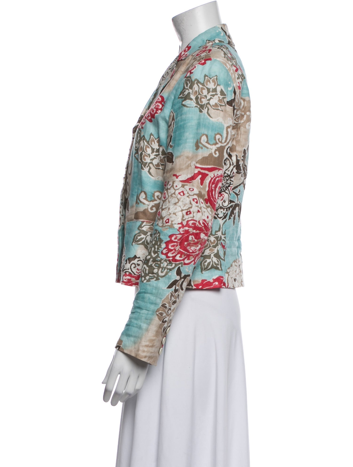 Escada Sport Linen Floral Print Blazer