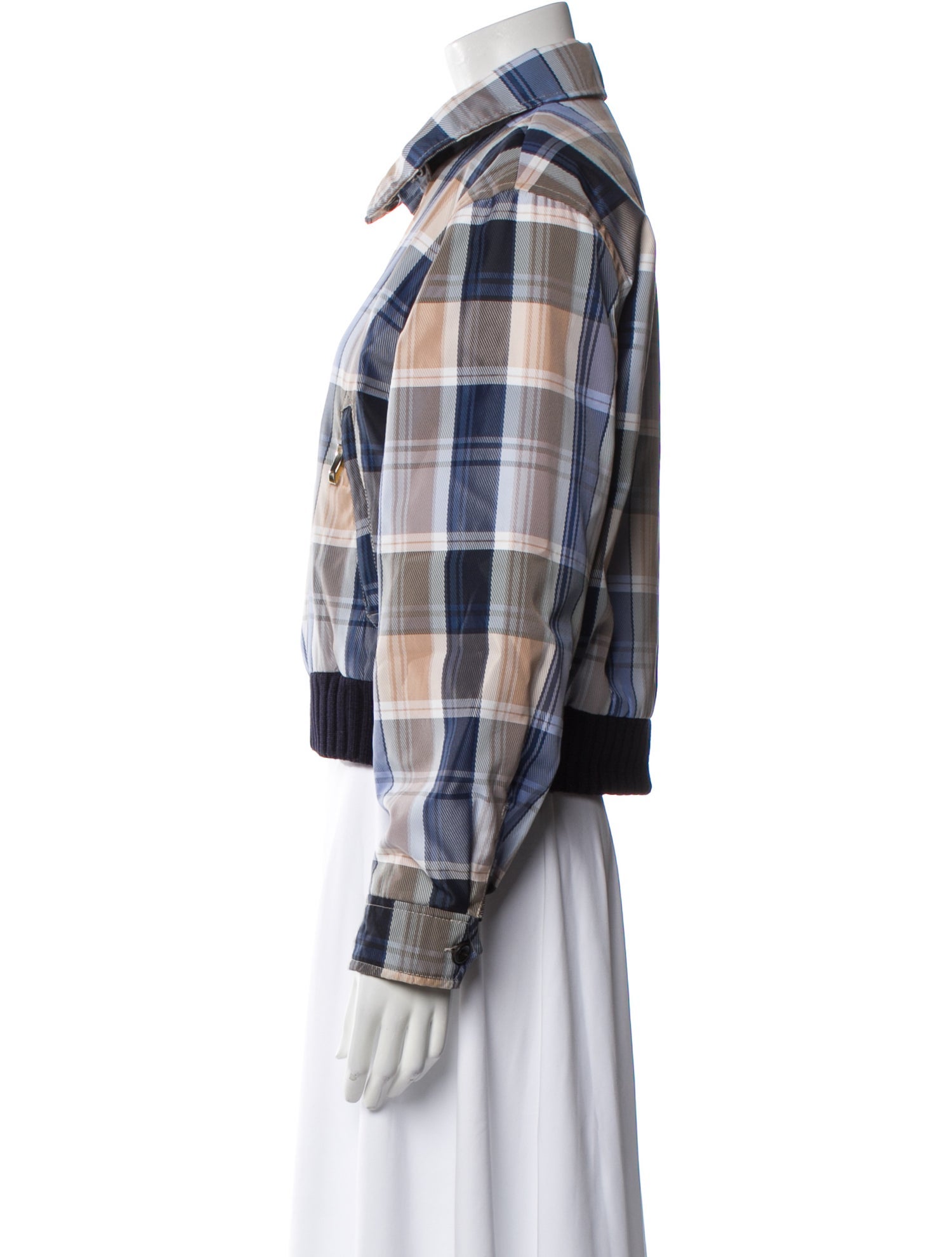 Escada Sport Plaid Print Bomber Jacket