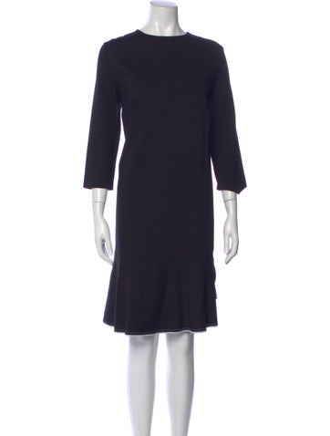 Pre-owned Escada Sport Crew Neck Knee-length Dress In Black