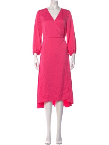 Pre-owned Escada Sport V-neck Midi Length Dress W/ Tags In Pink