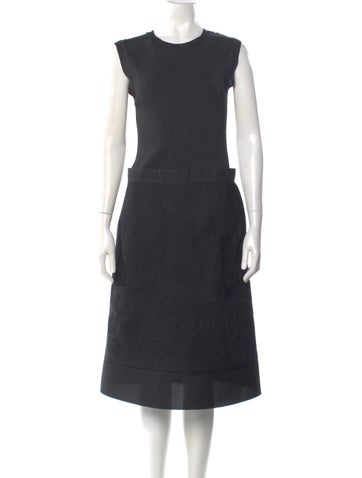 Pre-owned Escada Sport Crew Neck Midi Length Dress In Gray