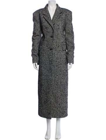 Pre-owned Eaves Wool Striped Faux Fur Coat In Multi