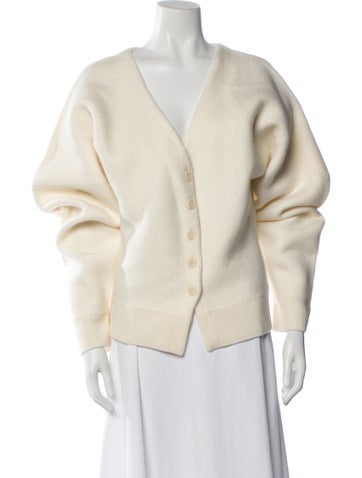 Pre-owned Eaves Wool V-neck Sweater In Neutral