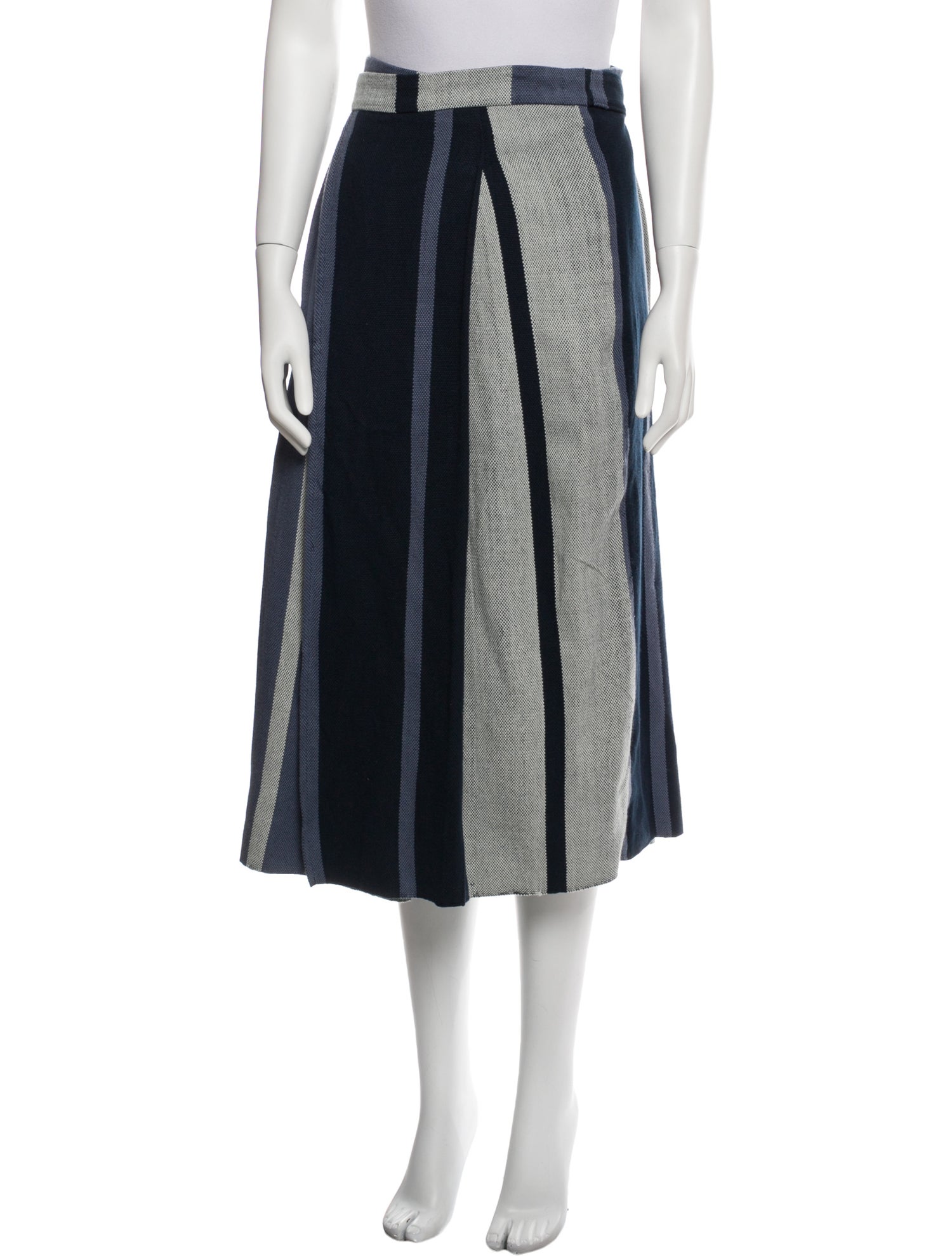 Escvdo Striped Knee-Length Skirt