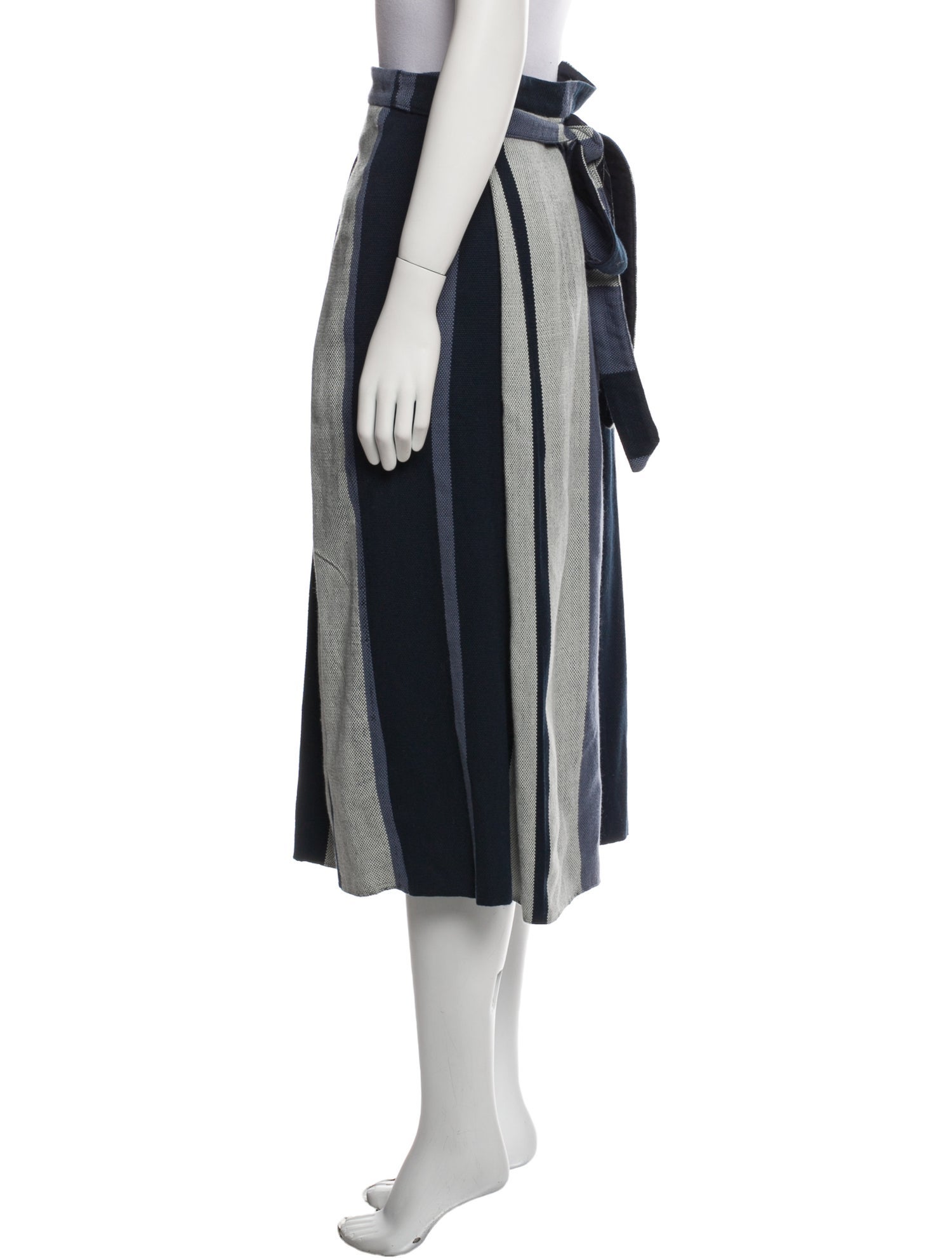 Escvdo Striped Knee-Length Skirt