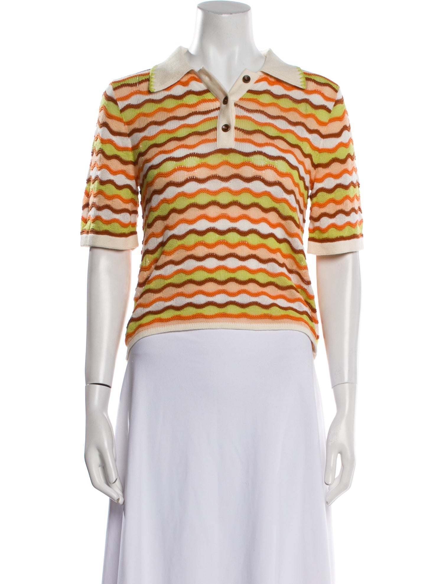 Escvdo Striped V-Neck Sweater