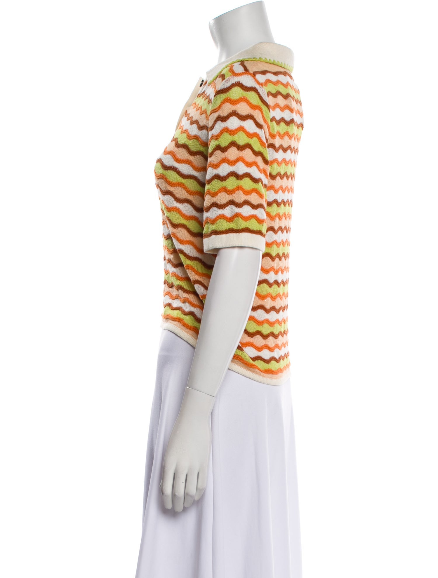 Escvdo Striped V-Neck Sweater