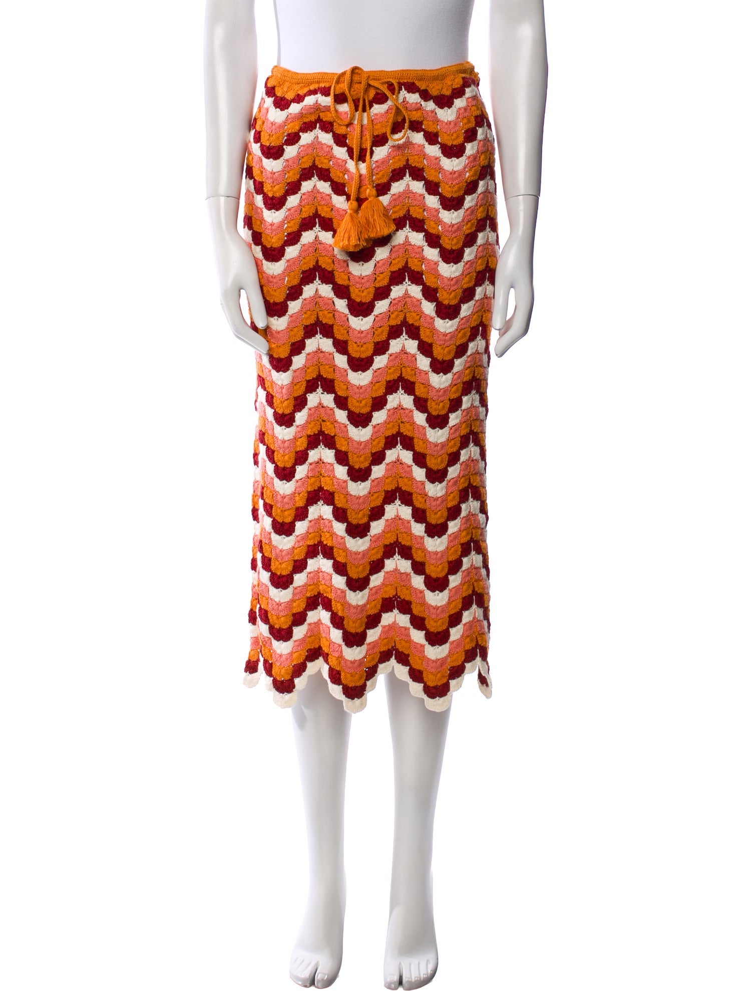 Escvdo Striped Midi Length Skirt w/ Tags