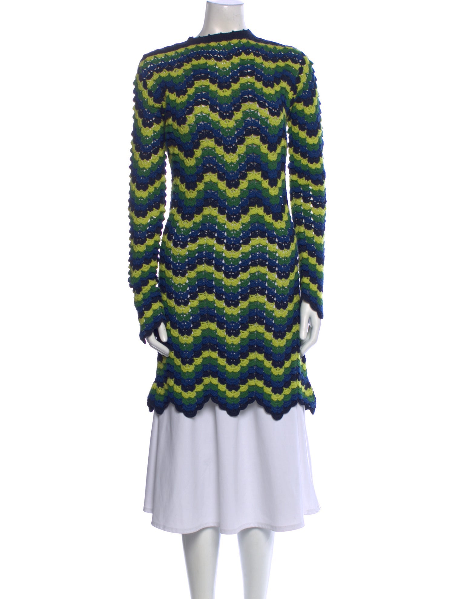 Escvdo Striped Bateau Neckline Sweater