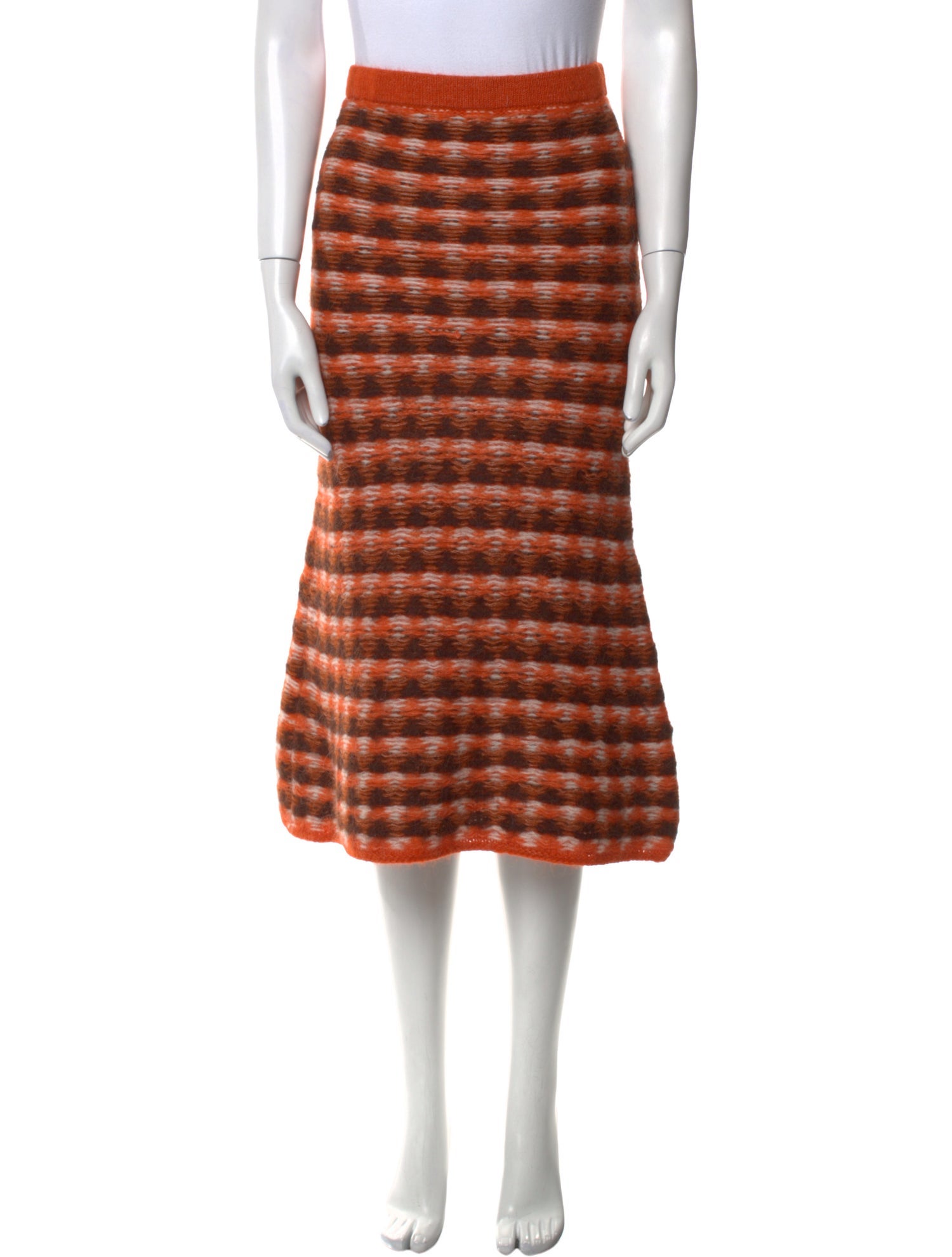 Escvdo Striped Midi Length Skirt