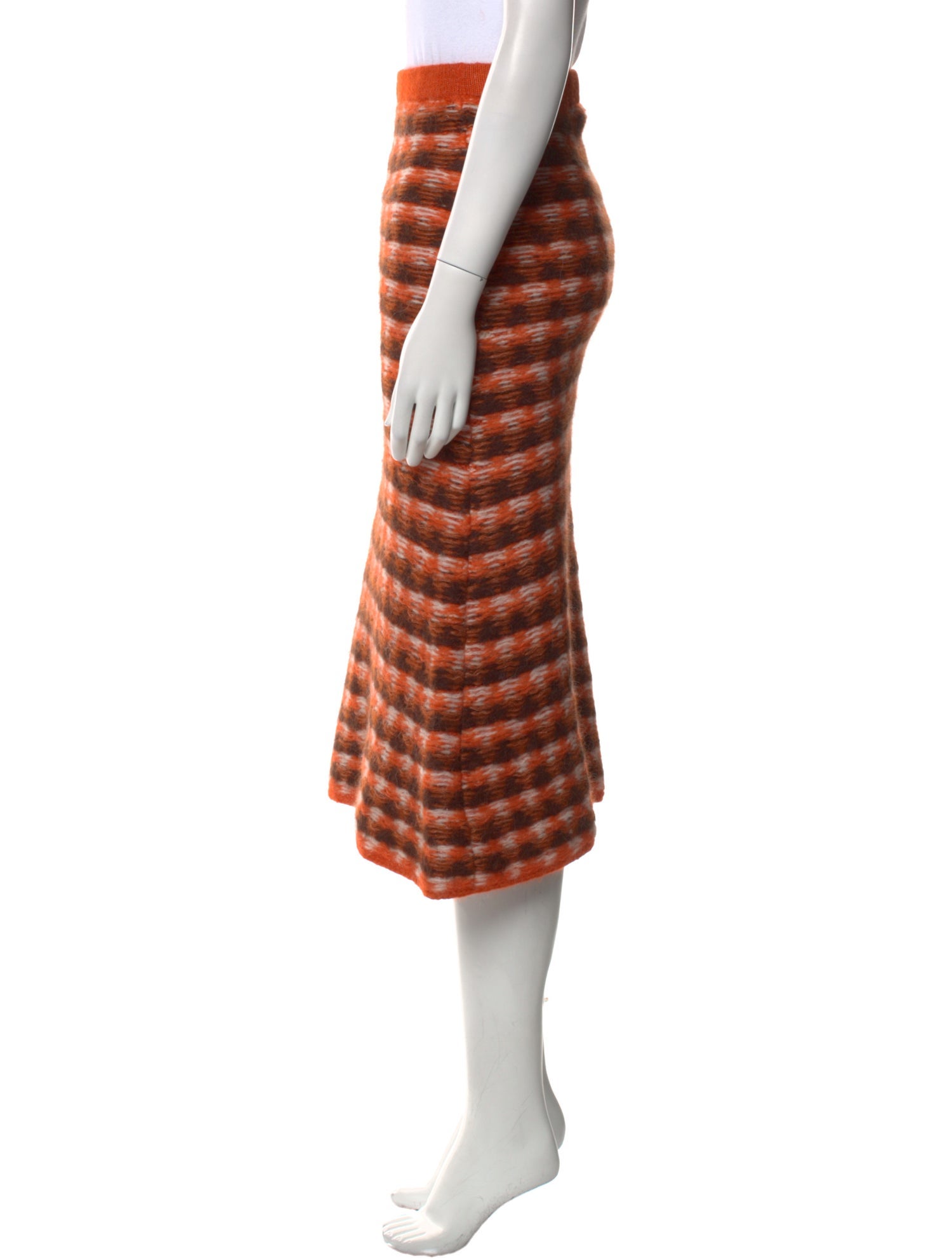 Escvdo Striped Midi Length Skirt