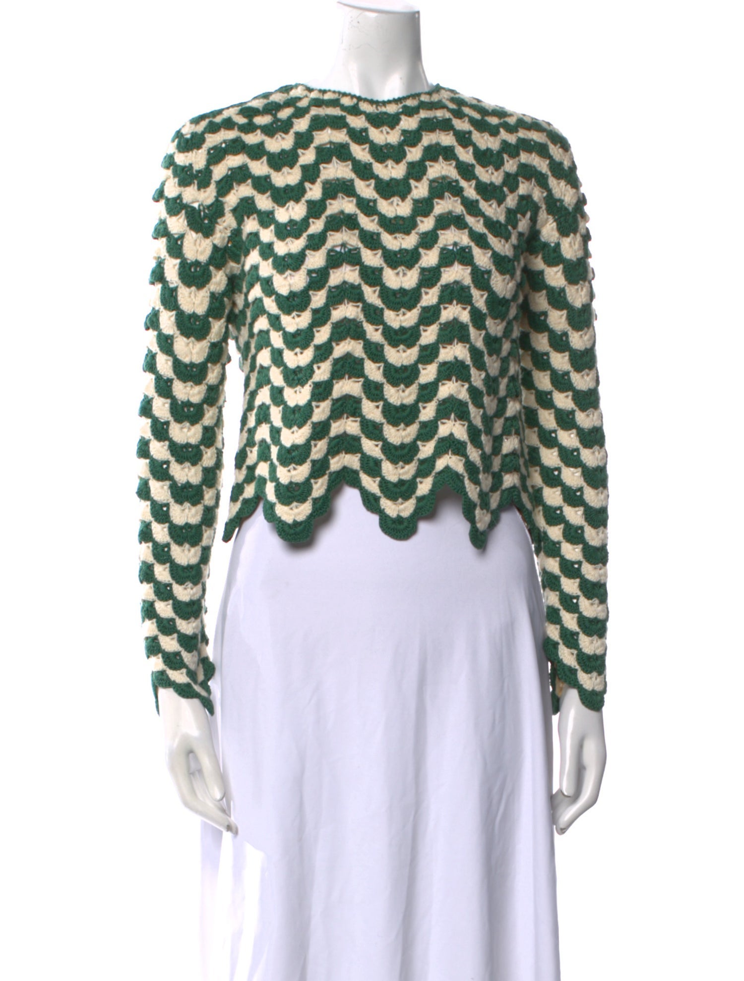 Escvdo Striped Crew Neck Sweater