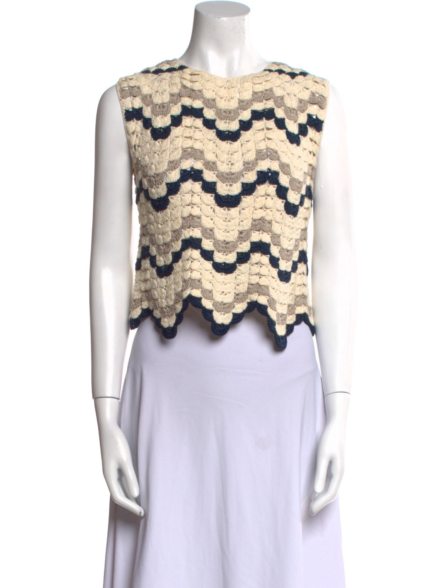 Escvdo Striped Crew Neck Sweater