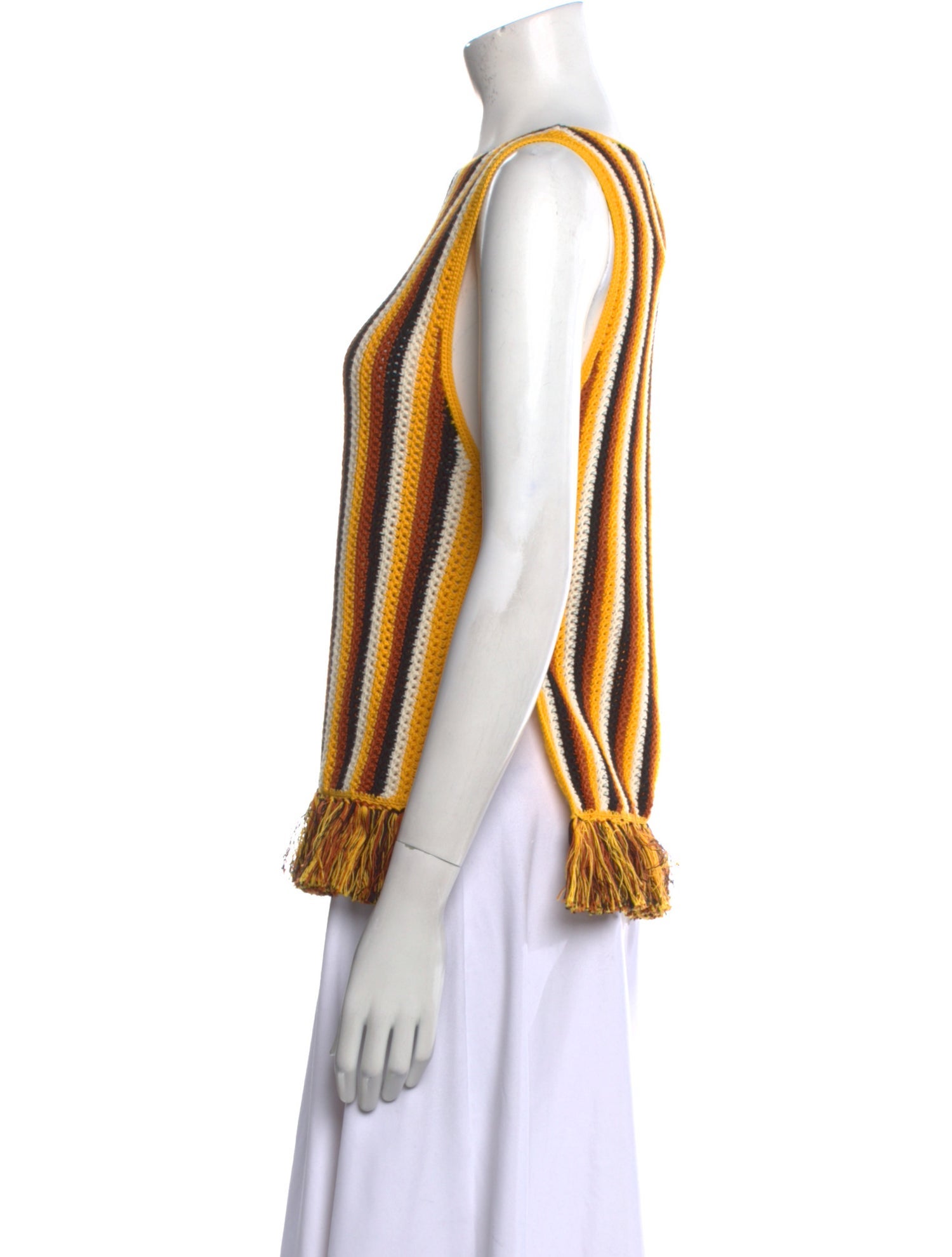 Escvdo Striped Bateau Neckline Top