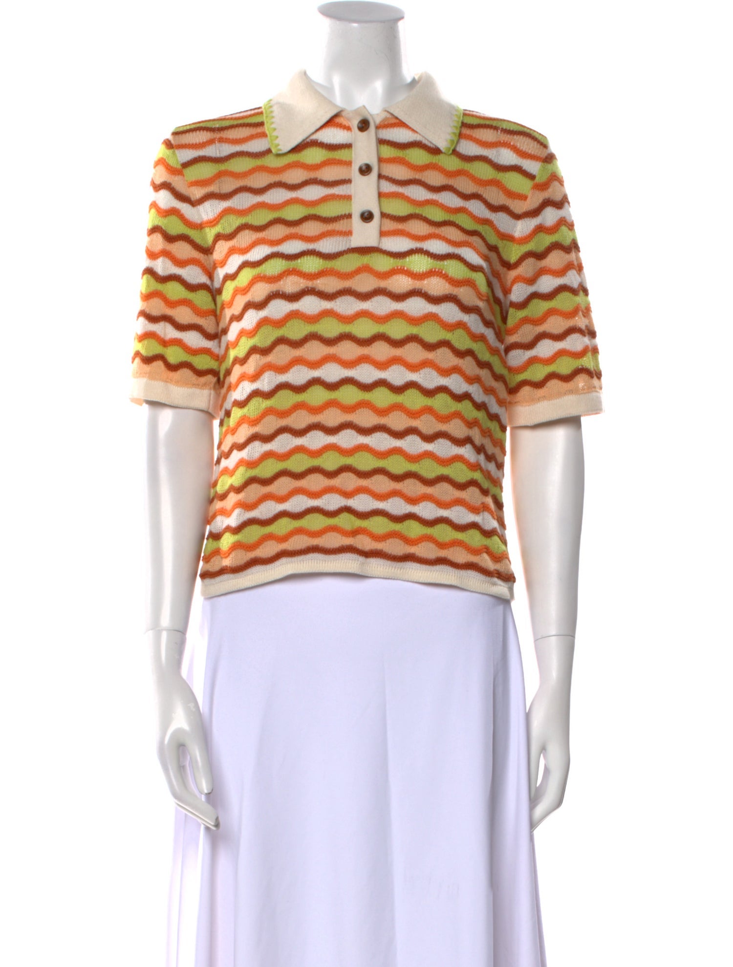 Escvdo Striped Crew Neck Sweater