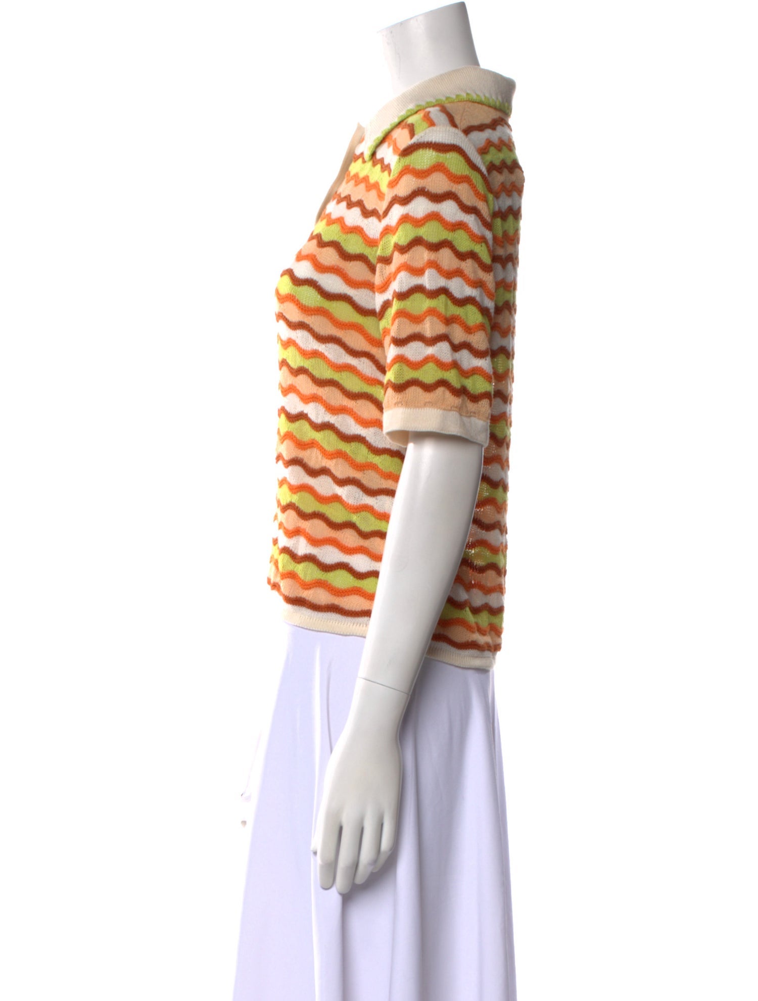 Escvdo Striped Crew Neck Sweater