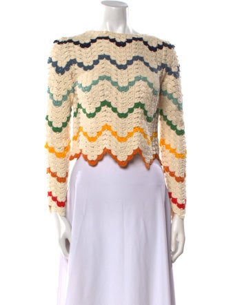 Escvdo Striped Bateau Neckline Sweater