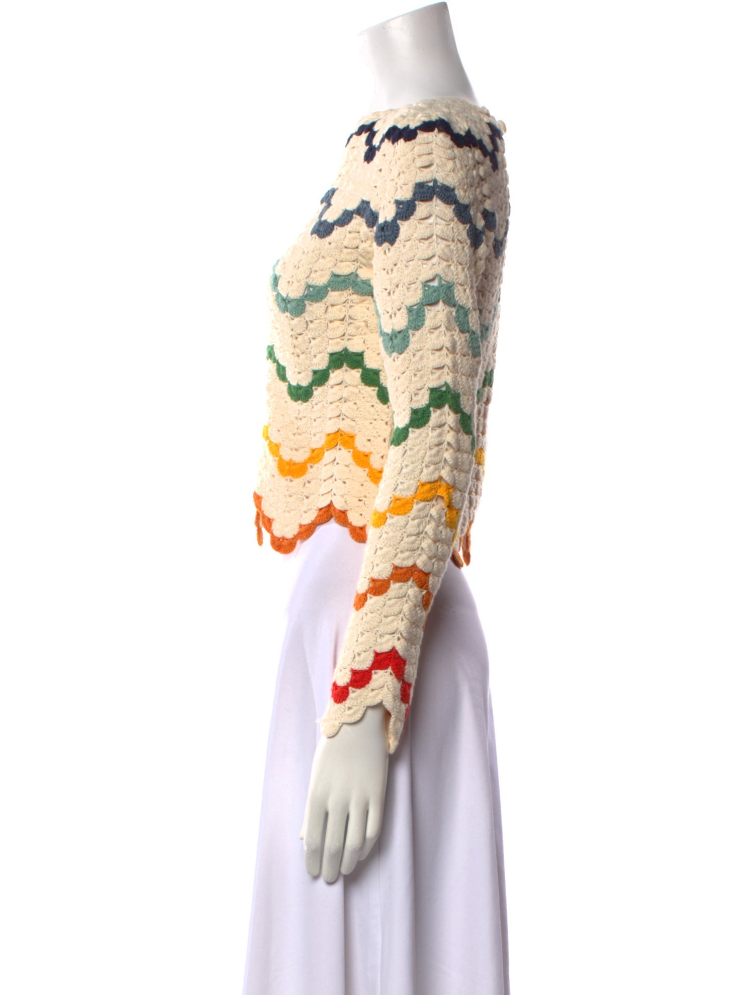 Escvdo Striped Bateau Neckline Sweater