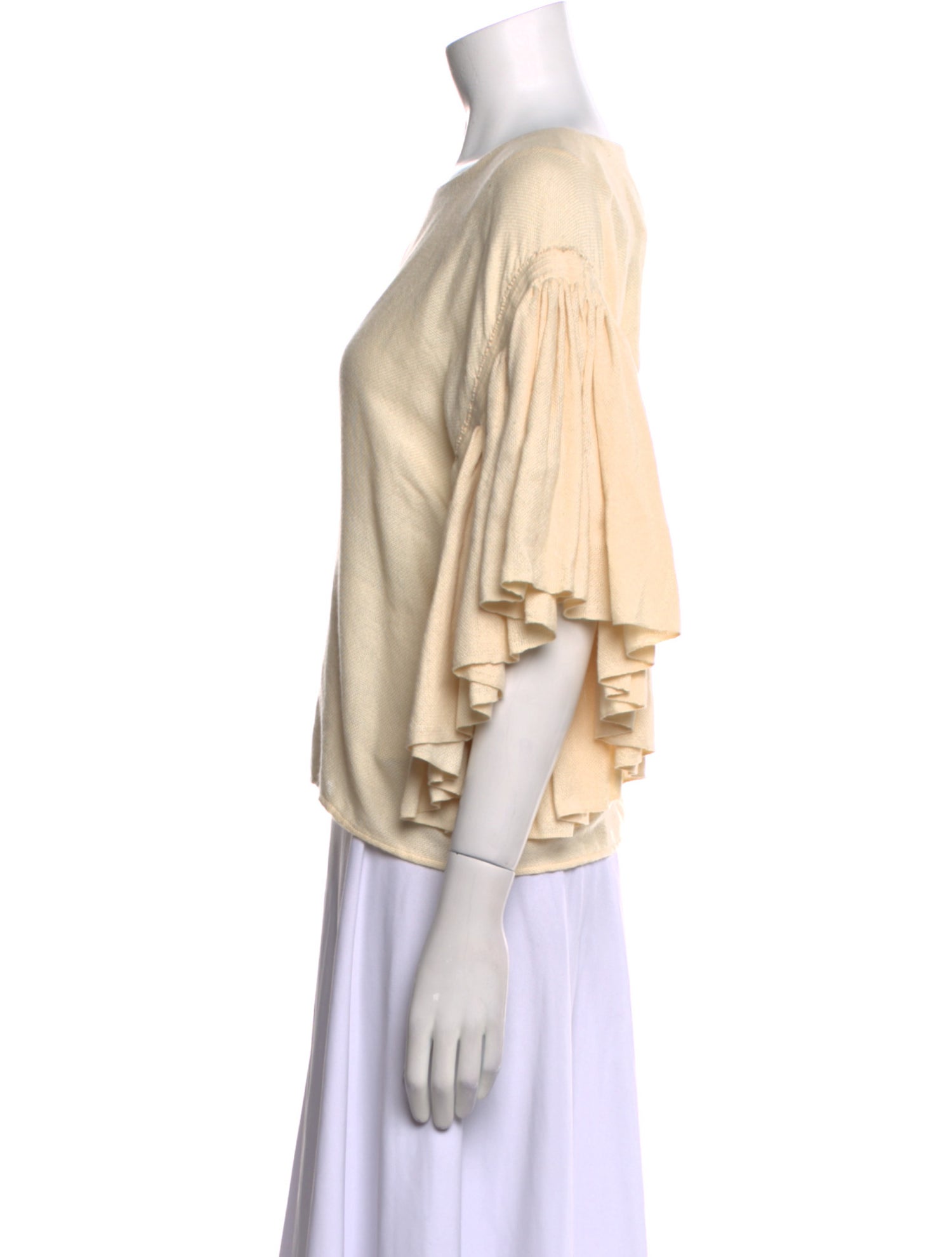 Escvdo Bateau Neckline Three-Quarter Sleeve Top