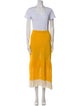 Escvdo Colorblock Pattern Fringe Trim Accent Skirt Set