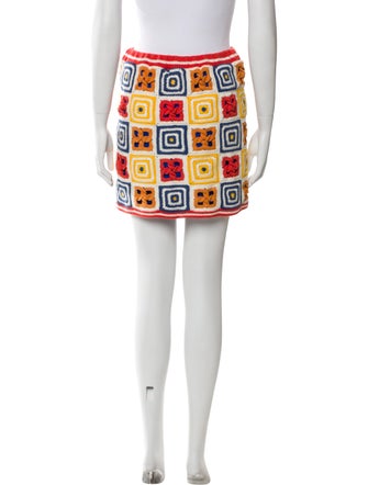 Escvdo Printed Mini Skirt