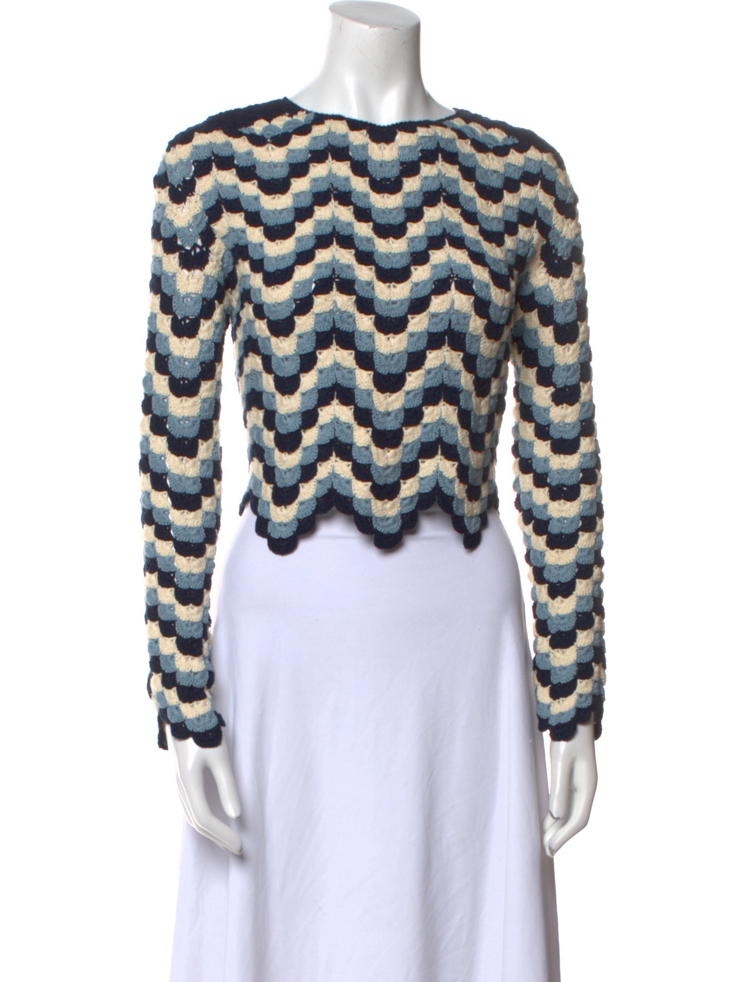 Escvdo Striped Crew Neck Sweater w/ Tags