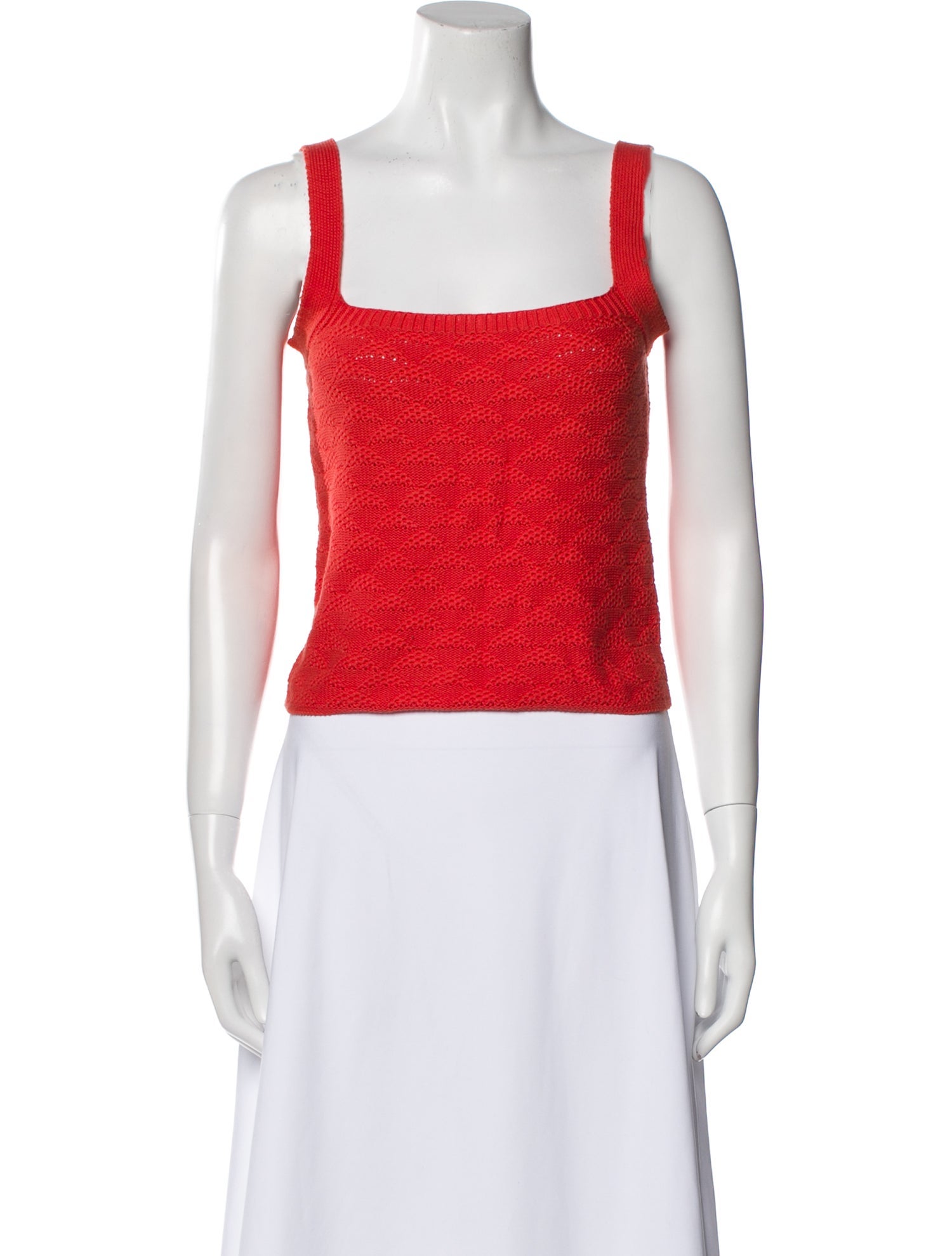 Escvdo Square Neckline Sleeveless Crop Top
