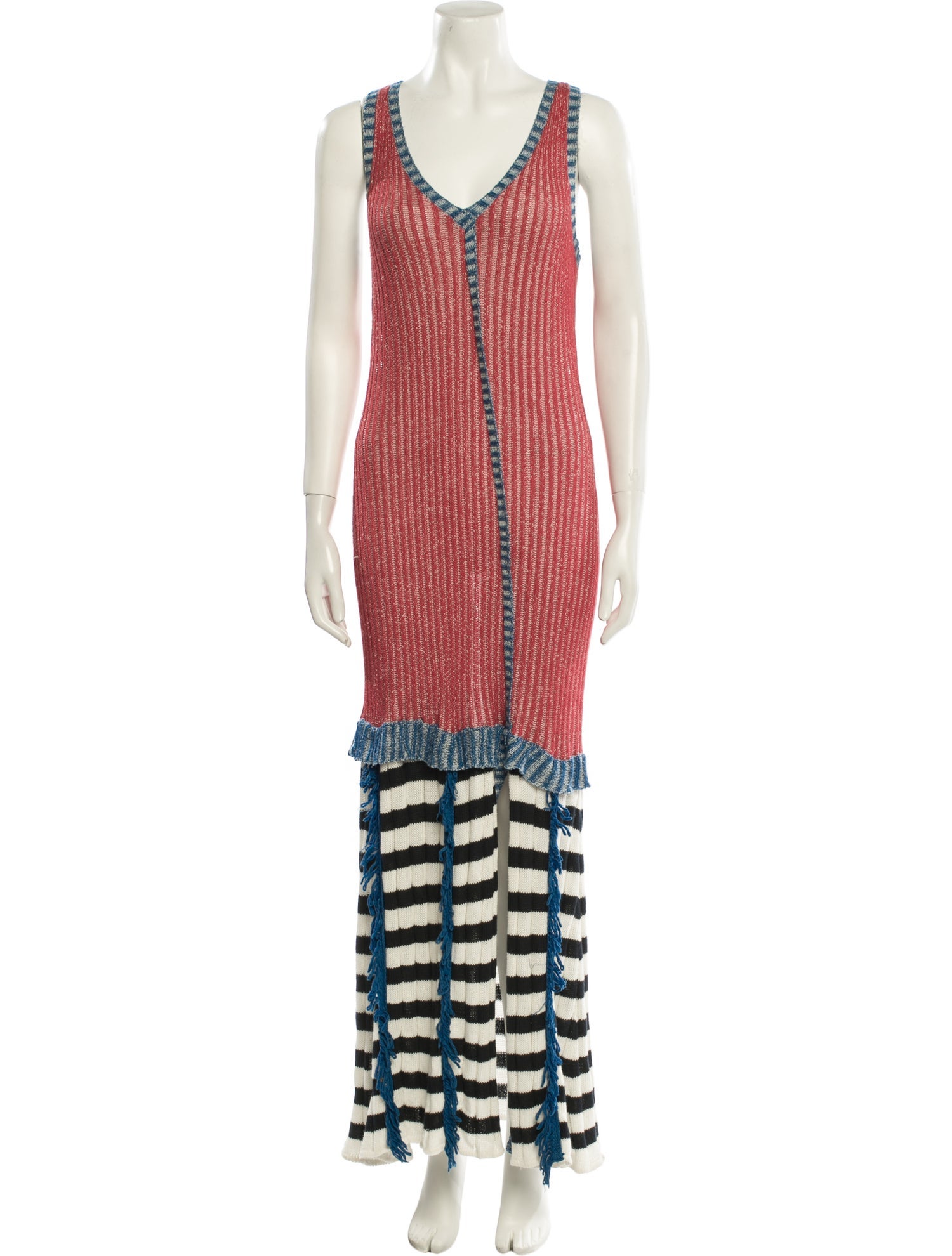 Escvdo Striped Long Dress