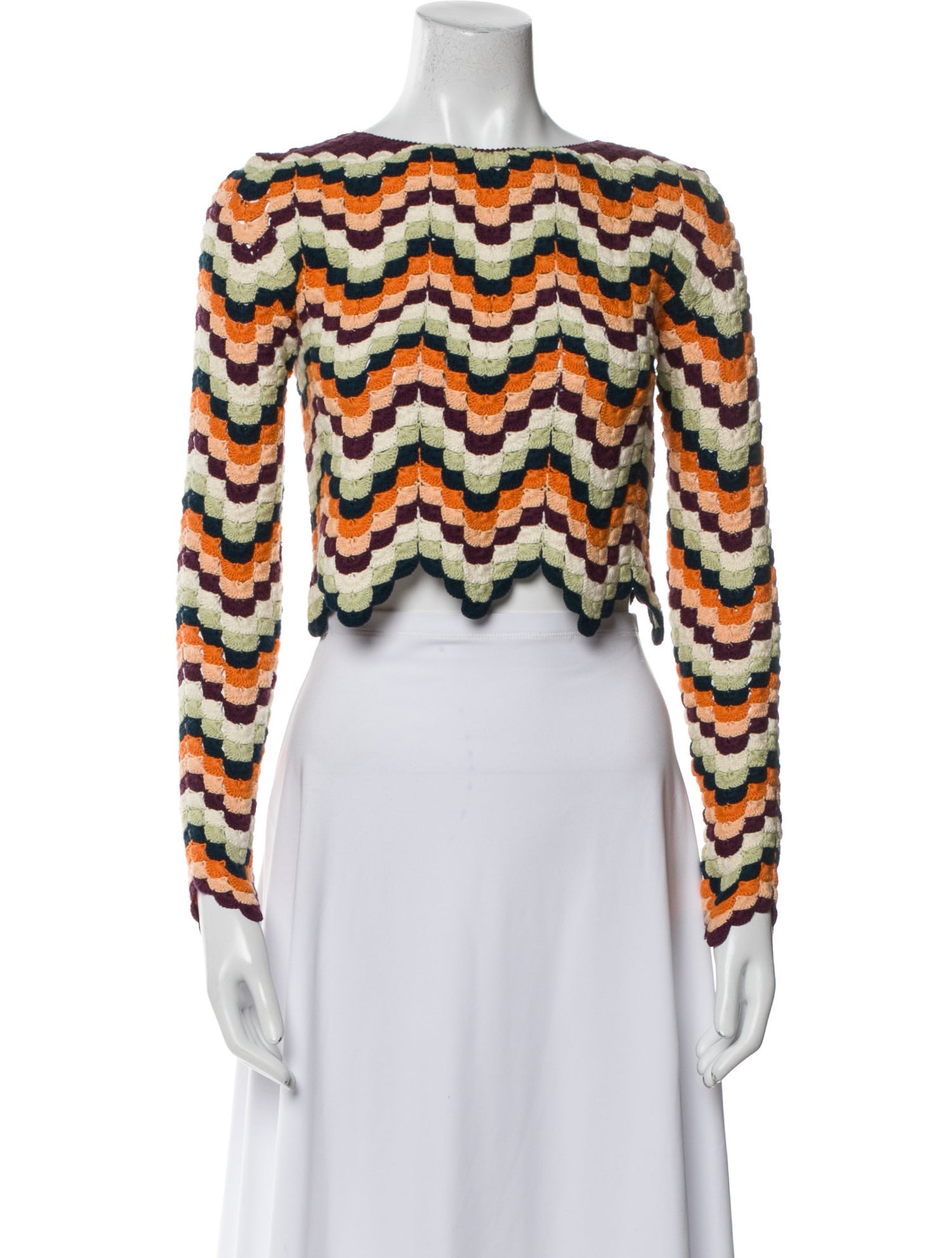 Escvdo Striped Bateau Neckline Sweater w/ Tags