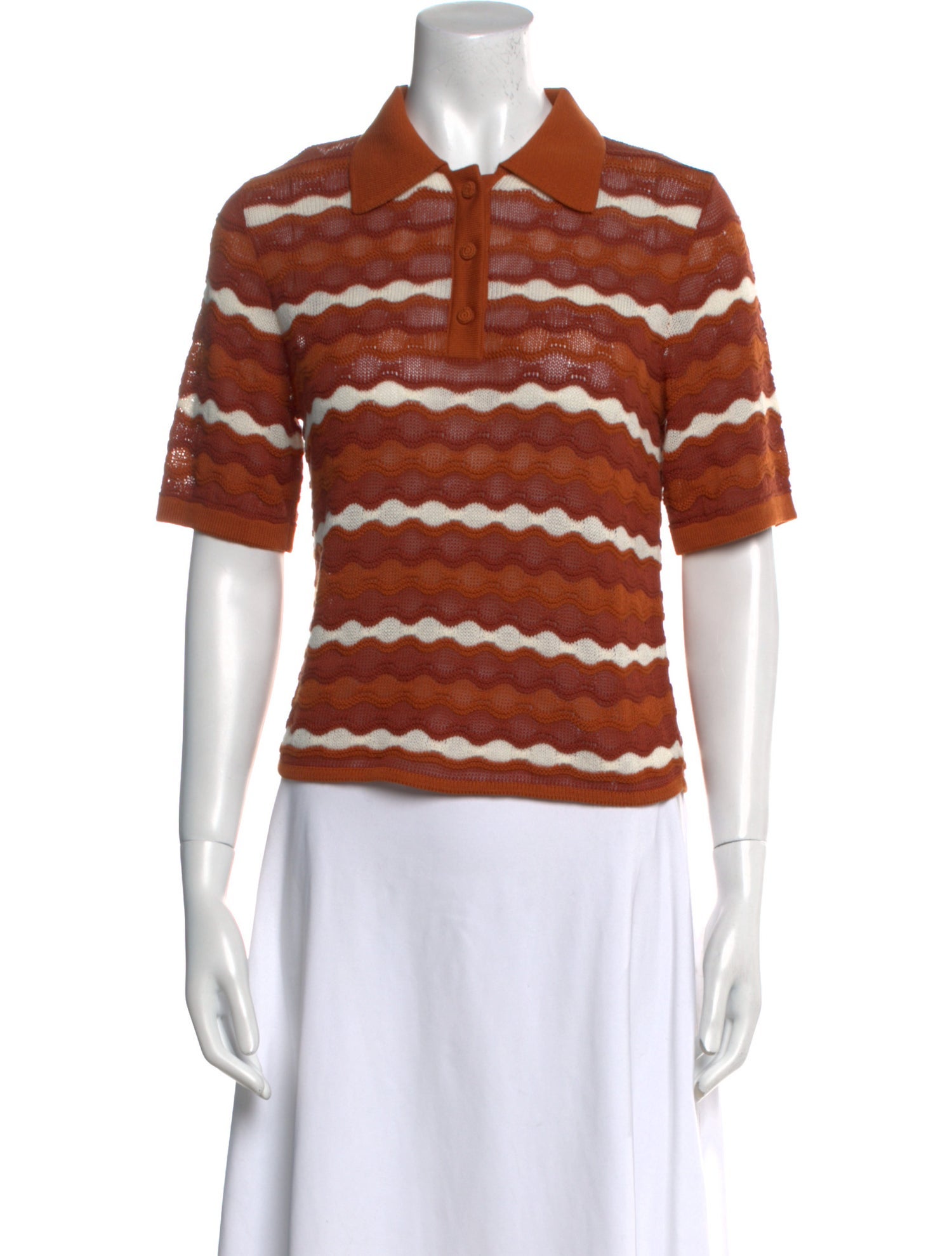 Escvdo Striped Short Sleeve Polo w/ Tags