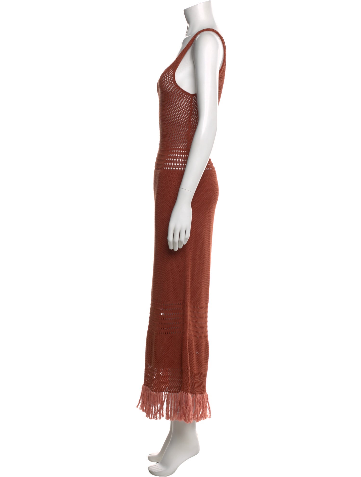 Escvdo Scoop Neck Long Dress
