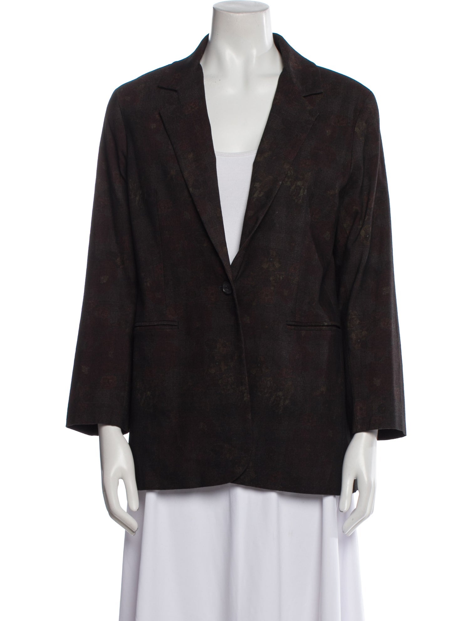 Estelle and Finn Suede Plaid Print Blazer