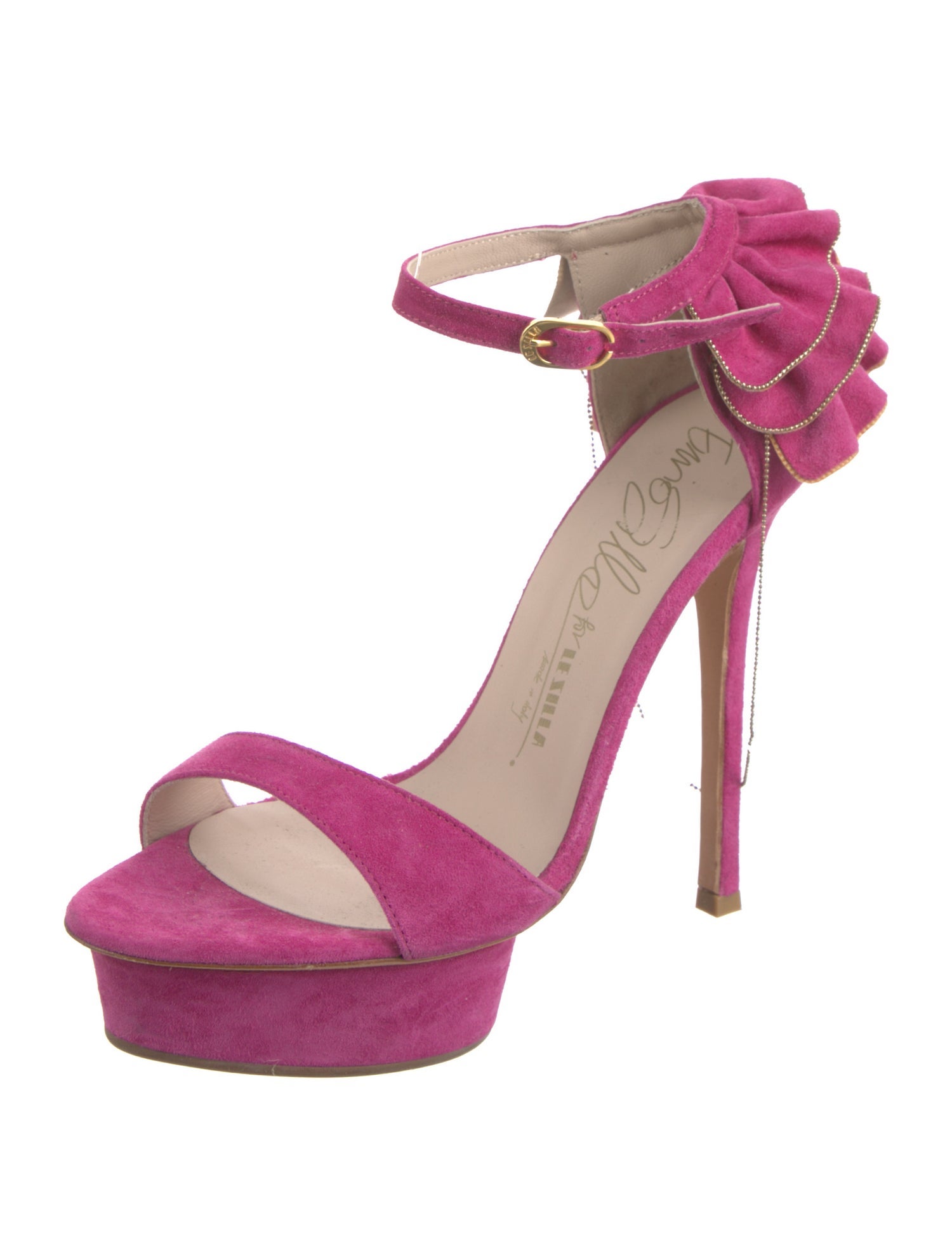 Enio Silla For Le Silla Suede Animal Print Sandals