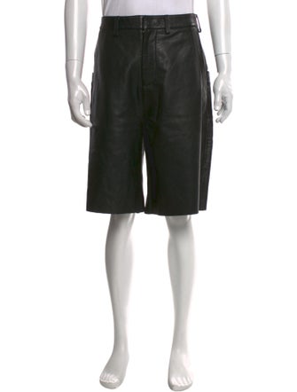 Entire Studios Leather Flat Front Shorts